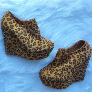 *SOLD* Animal Print Wedge Booties